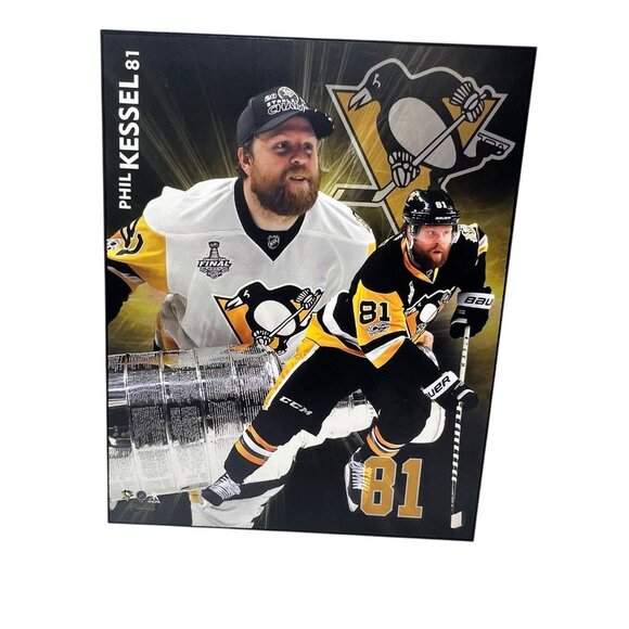 Pittsburgh Penguins Charity Bag 8x10 Wooden Photo Plaque Lot of 7 Crosby Malkin - Picture 5 of 8